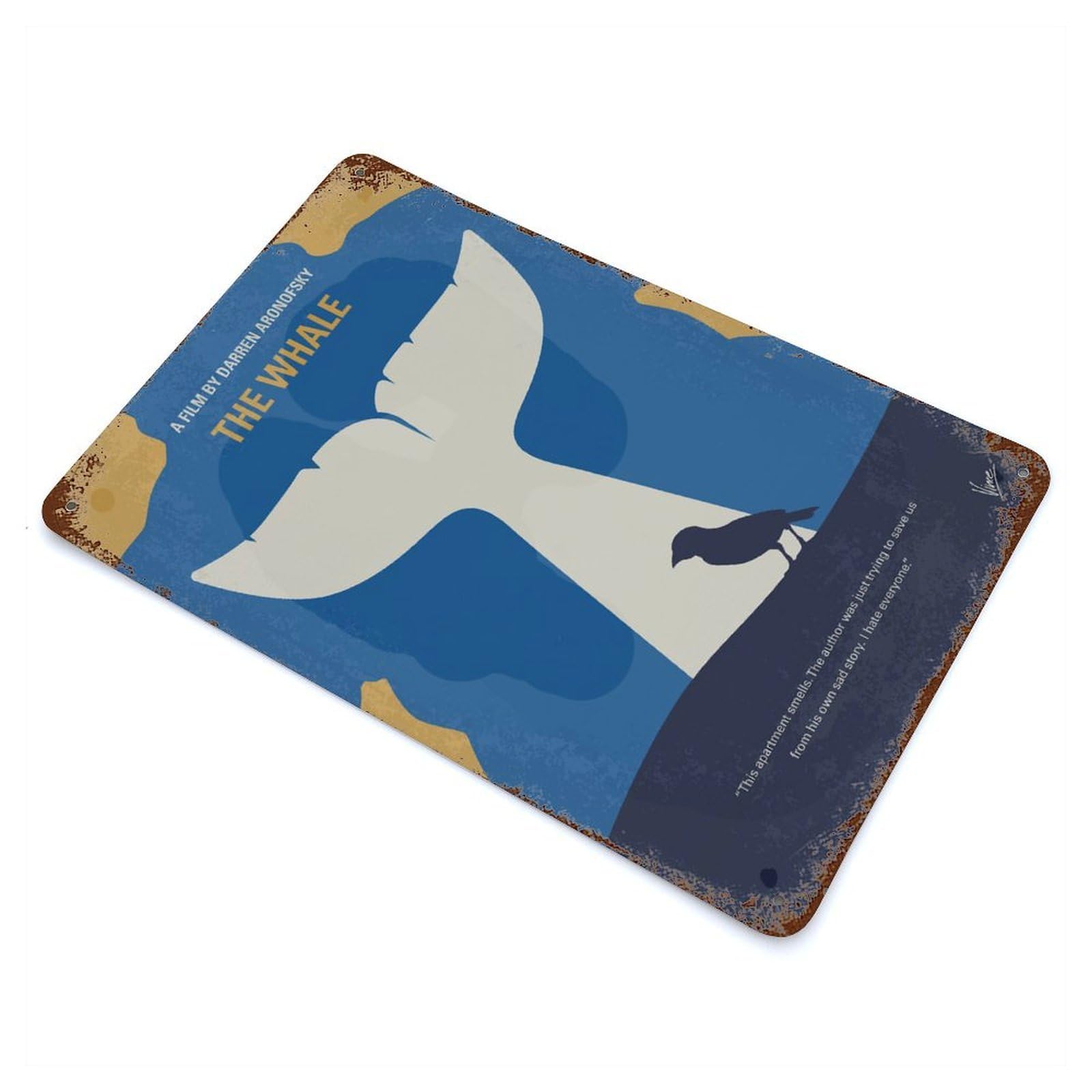 Garage Style No1476 My The Whale Distressed Metal Wall Sign 11.8"x7.9", Novelty Wall Decor for Bar And Workshop