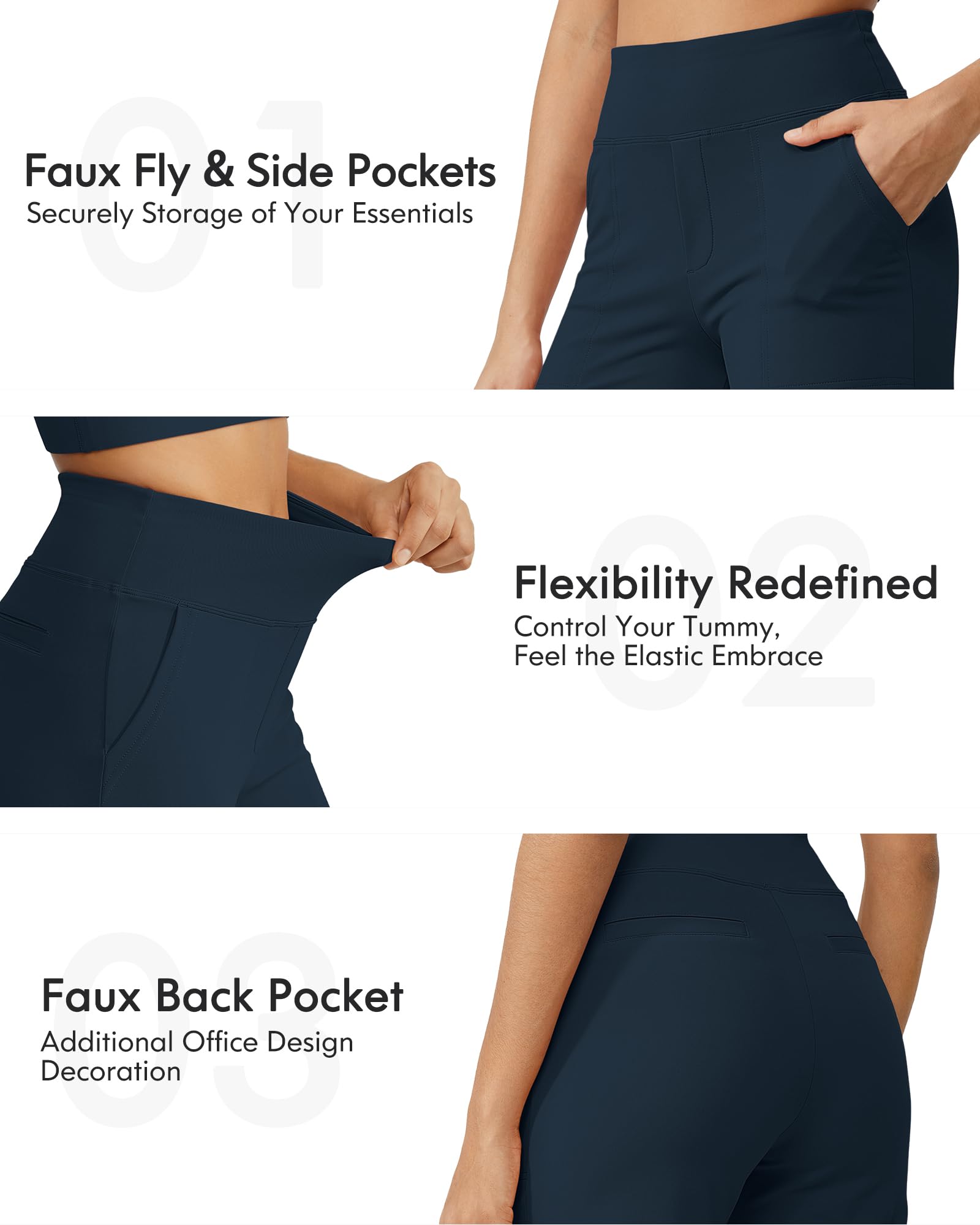 G4Free 3/4 Hose Damen Mit Taschen Weites Bein Yogahose Hohe Taille | Caprihose Damen Sommer Für Arbeit Sport Petite/Regular/Tall