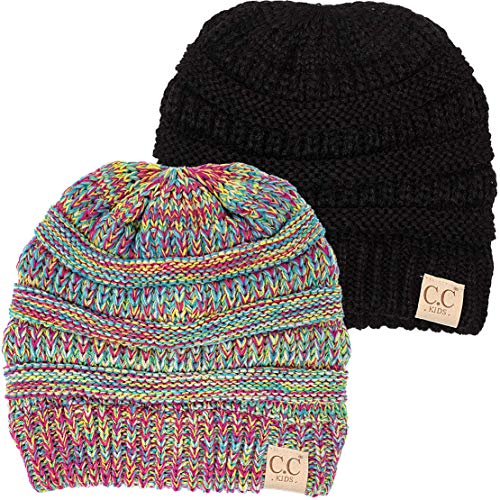 Image of Funky Junque Kids Baby Toddler Ribbed Knit Children's Winter Hat Beanie Cap