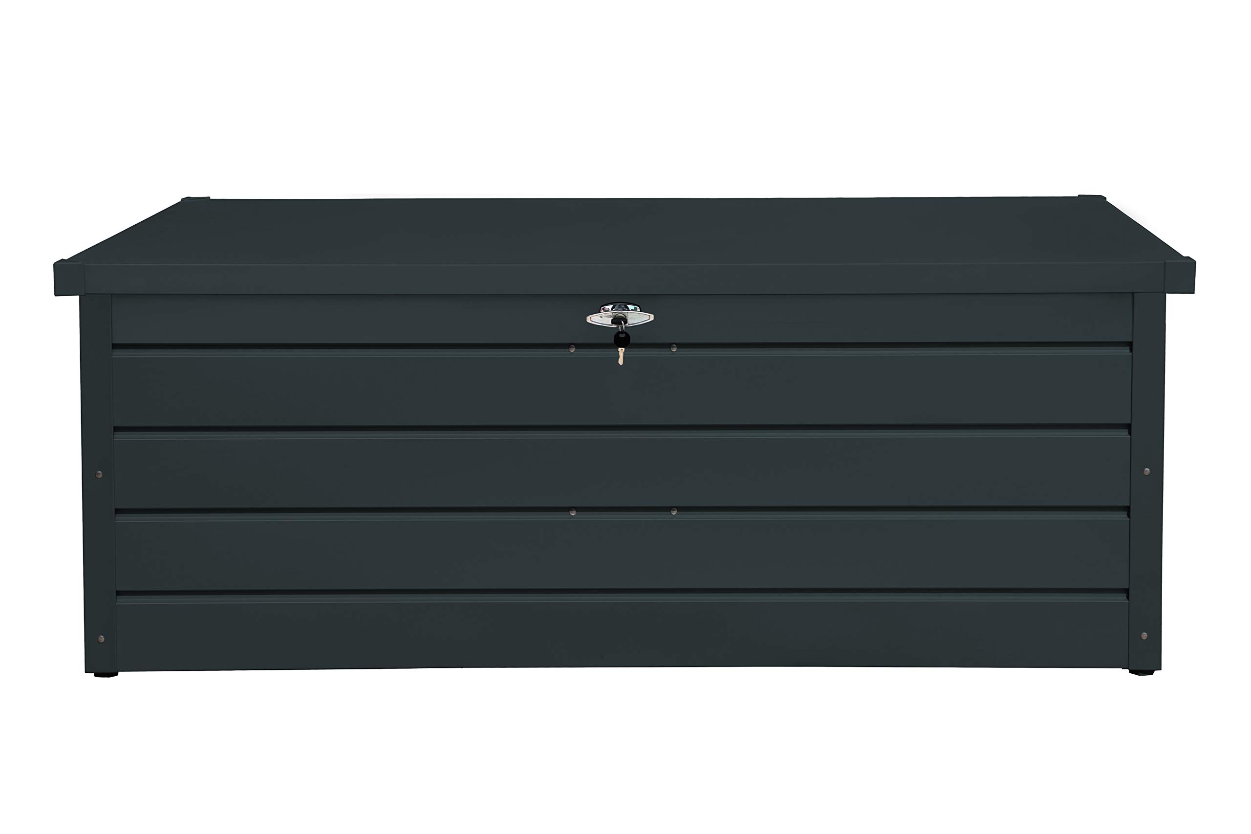 Duramax Caja de cojín de Metal Paladio y Banco pequeño (710 L) con Cilindro hidráulico de Gas y Mango con Cerradura – Caja Antracita