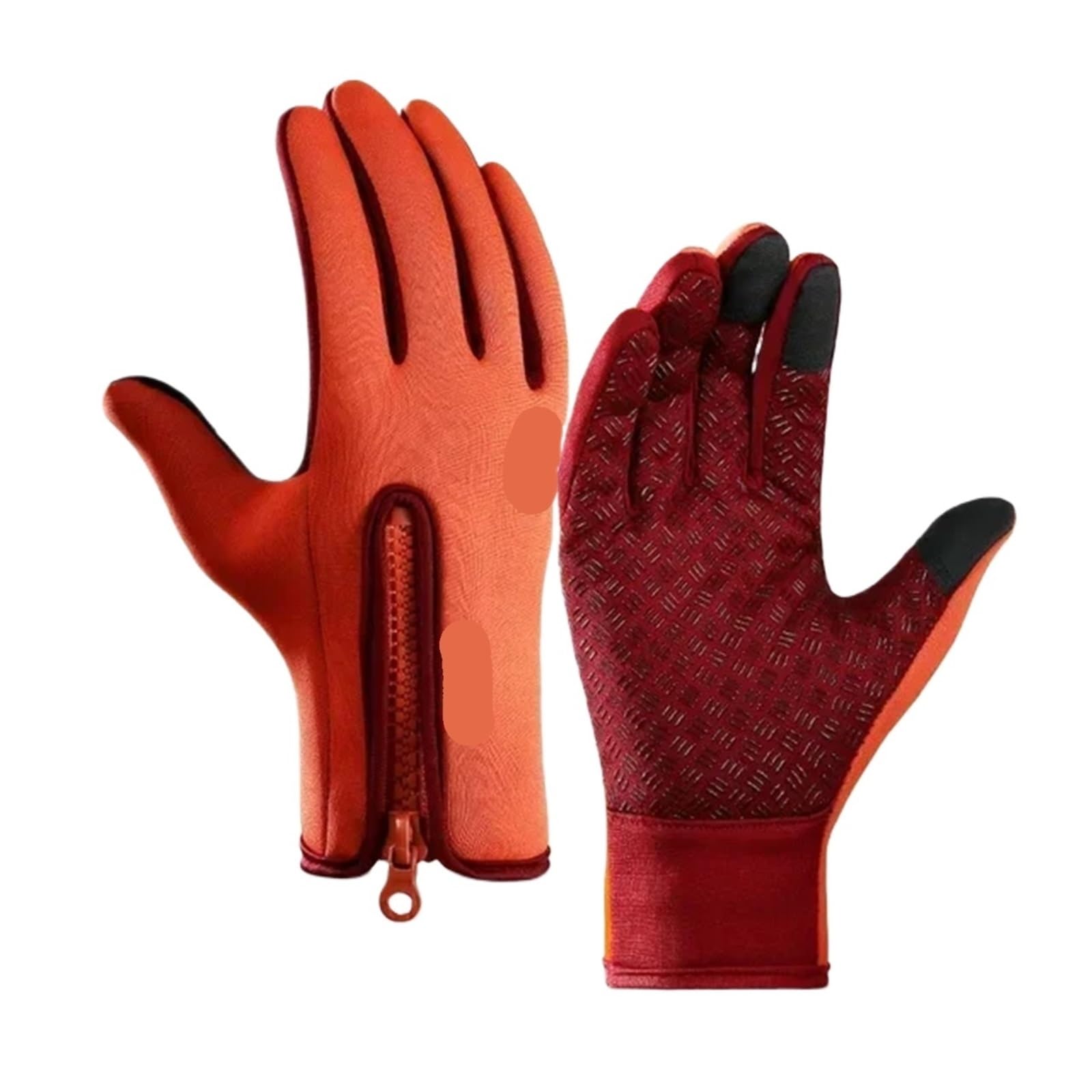 Gants d'escalade Gants de Moto for Hommes et Femmes, Coupe-Vent, antidérapants, Garde au Chaud, for Le Travail, Le Sport, Le vélo, Automne et Hiver pour Escalade(Orange,S)