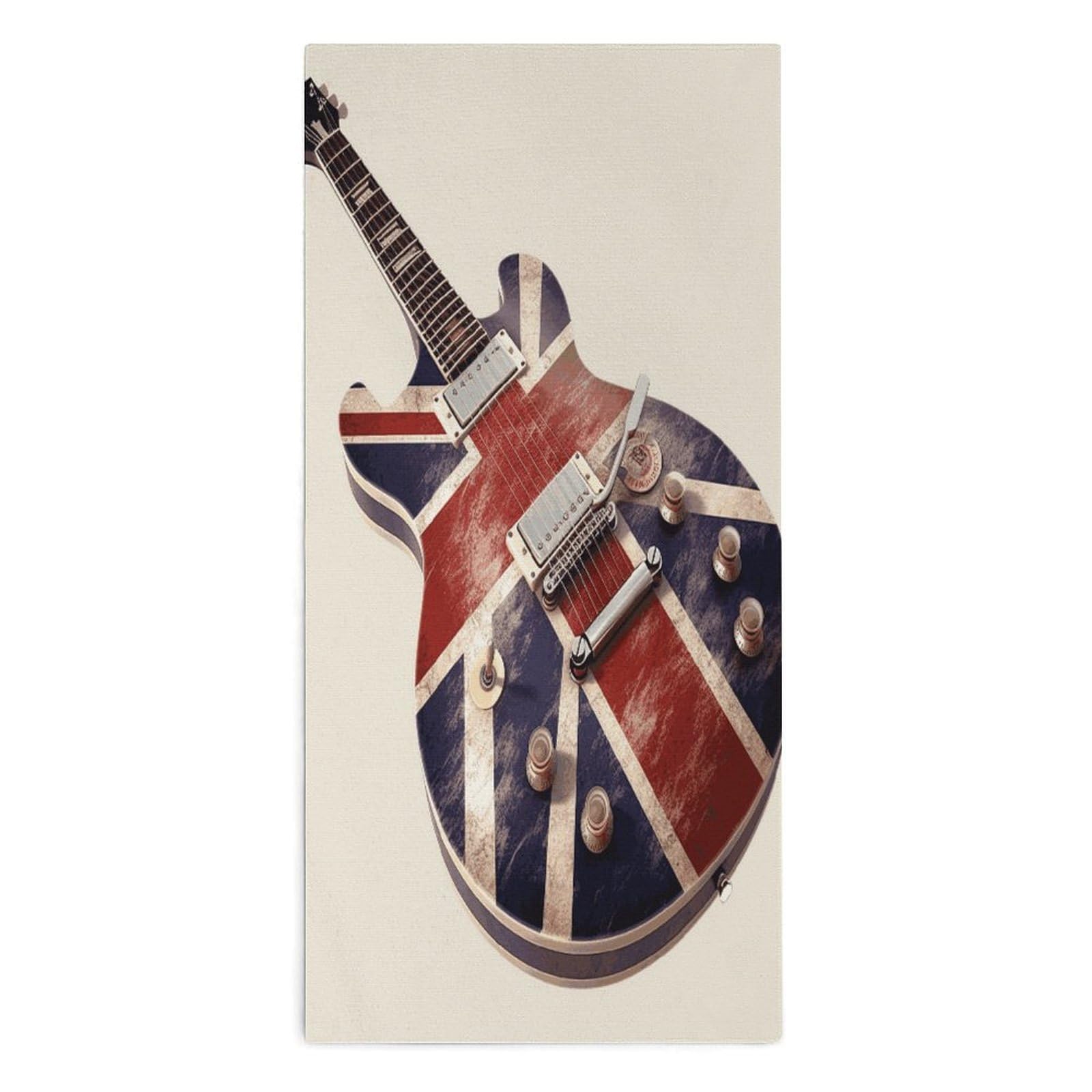 Btcowzrv Style Guitar British Flag Bath Towel Beach Towels Shower Towel