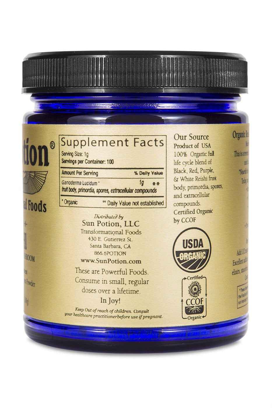 Sun Potion Reishi Mushroom Powder 100g | Ganoderma Full Spectrum — Amazon image 3