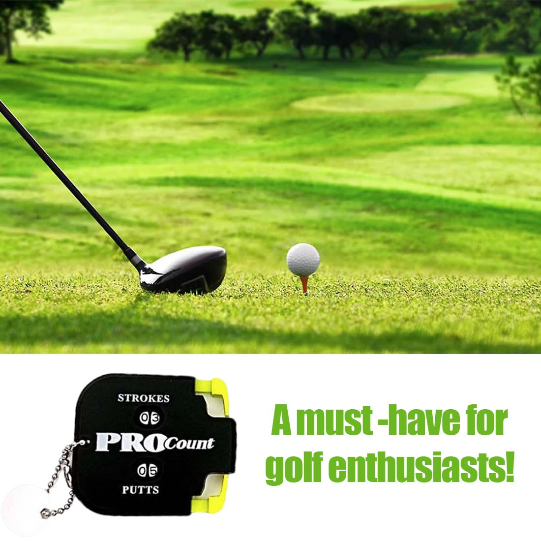 SULIUDAJI Contador de Golpes de Golf Mini con Llavero