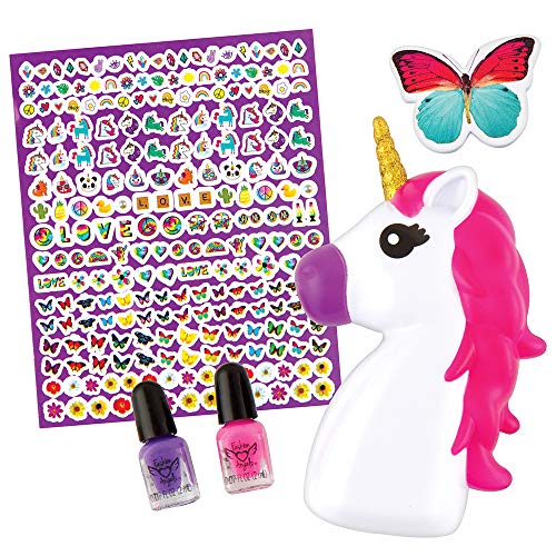 Fashion Angels Unicorn Magic Nail Kit With Nail Polish, and Nail Dryer 12128, Manicure Kit for Girls, Ages 8 and Up kids , Pretty Pedi Spa Gift Set - Thumbnail 3
