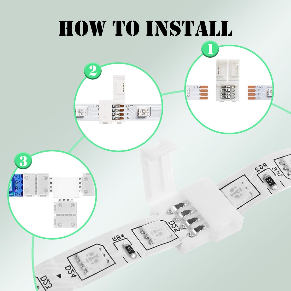UBRAVE Connettore Strip LED, 20 Pcs 2 Pin Con Clip Fissaggio - Foto 2
