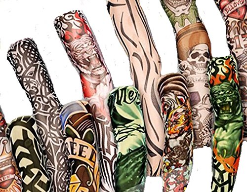 Krystle Driving UV Sun Protection Printed Tattoo Arm Sleeves for Dust and Pollution Protection - (Multicolur,1 Pair)