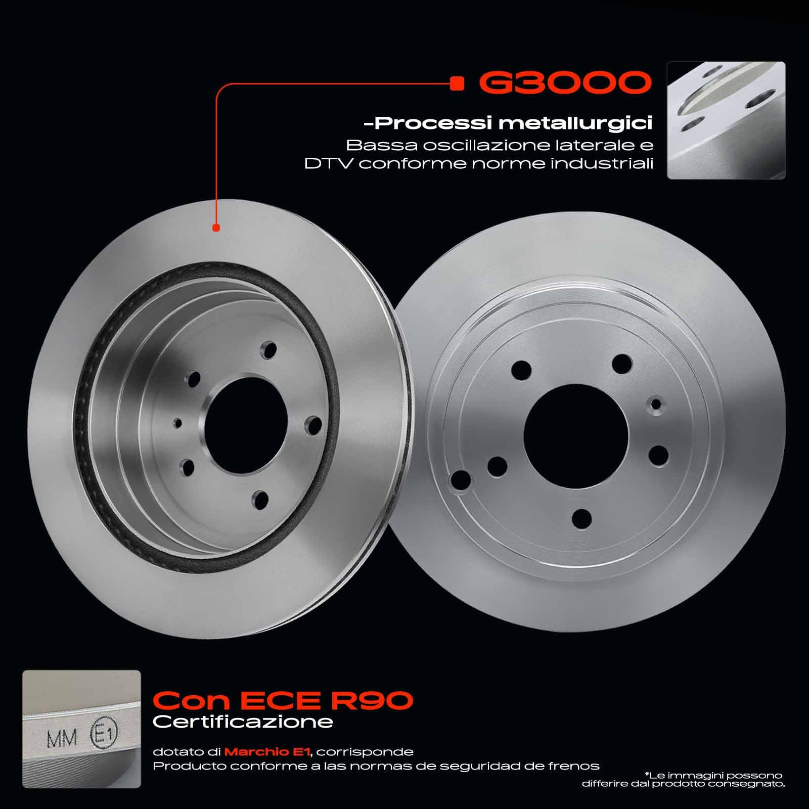 Frankberg 1 set freni incl. 2 dischi freno + 4 pastiglie freno posteriori | Compatibile con: Captiva C100 C140, Captiva Sport, Captiva Van C100, Antara L07