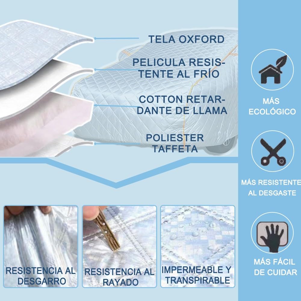 Housse Voiture Extérieur pour Peugeot 1007 2005-2009, Bache Voiture Hiver, éTanche Anti GrêLe UV Soleil Anti Rayure Protection Contre Le Gel, Coton éPais zlfr12101735