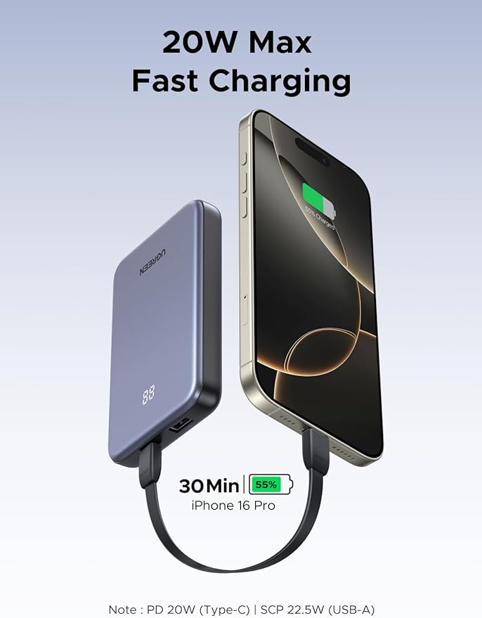 UGREEN Power Bank 10000mAh 22.5W Cargador Portátil USB-C Carga Rápida miniatura 3