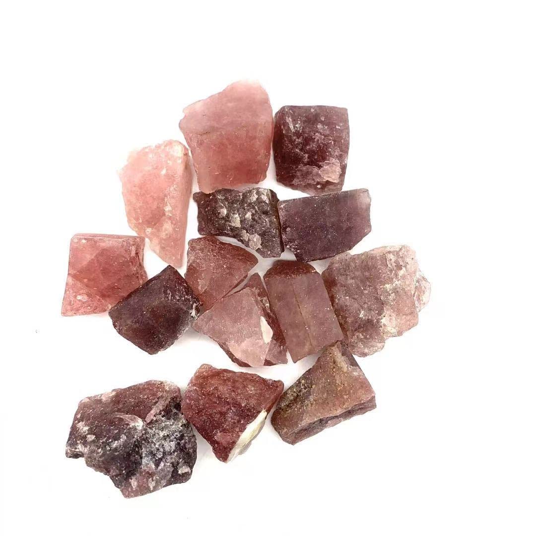 Home Kolekcje Hurtownia Naturalny Surowy Kamień Kamienny Czerwony Truskawkowy Kwarc Kryształ Materiał Kamień 300 g