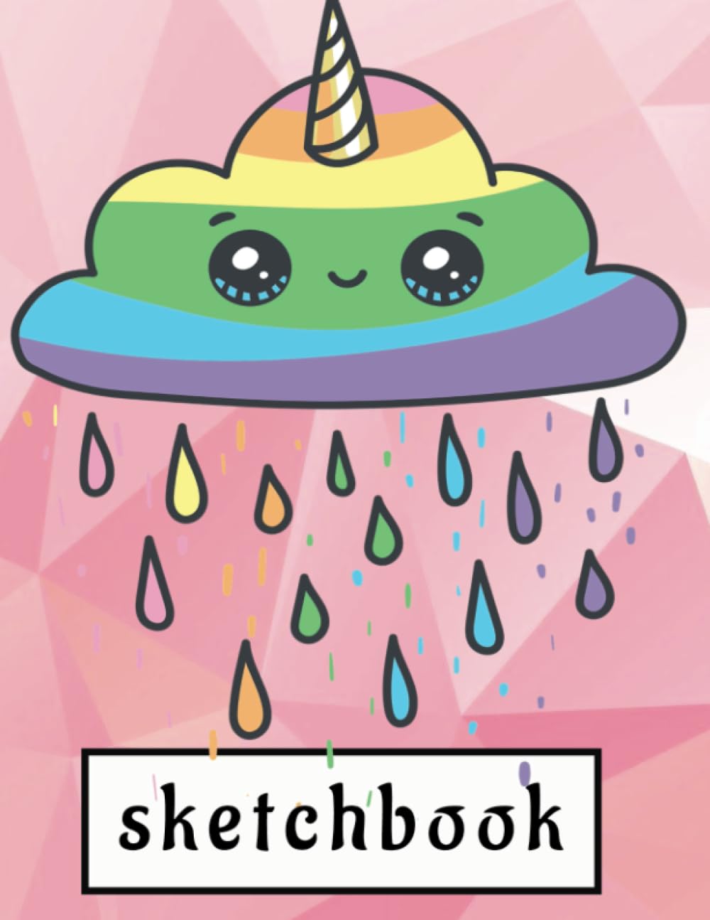 Sketchbook: Cute Unicorn, Large Blank Sketchbook For Girls,For Drawing, Sketching & Crayon Coloring. (Spanish Edition)