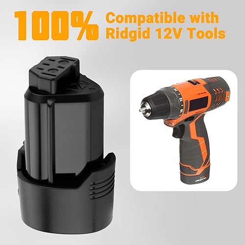 Miniatura 2 de Joiry Batería de repuesto de iones de litio de 12V 2.5Ah compatible con Ridgid R82048 R82049 130446011