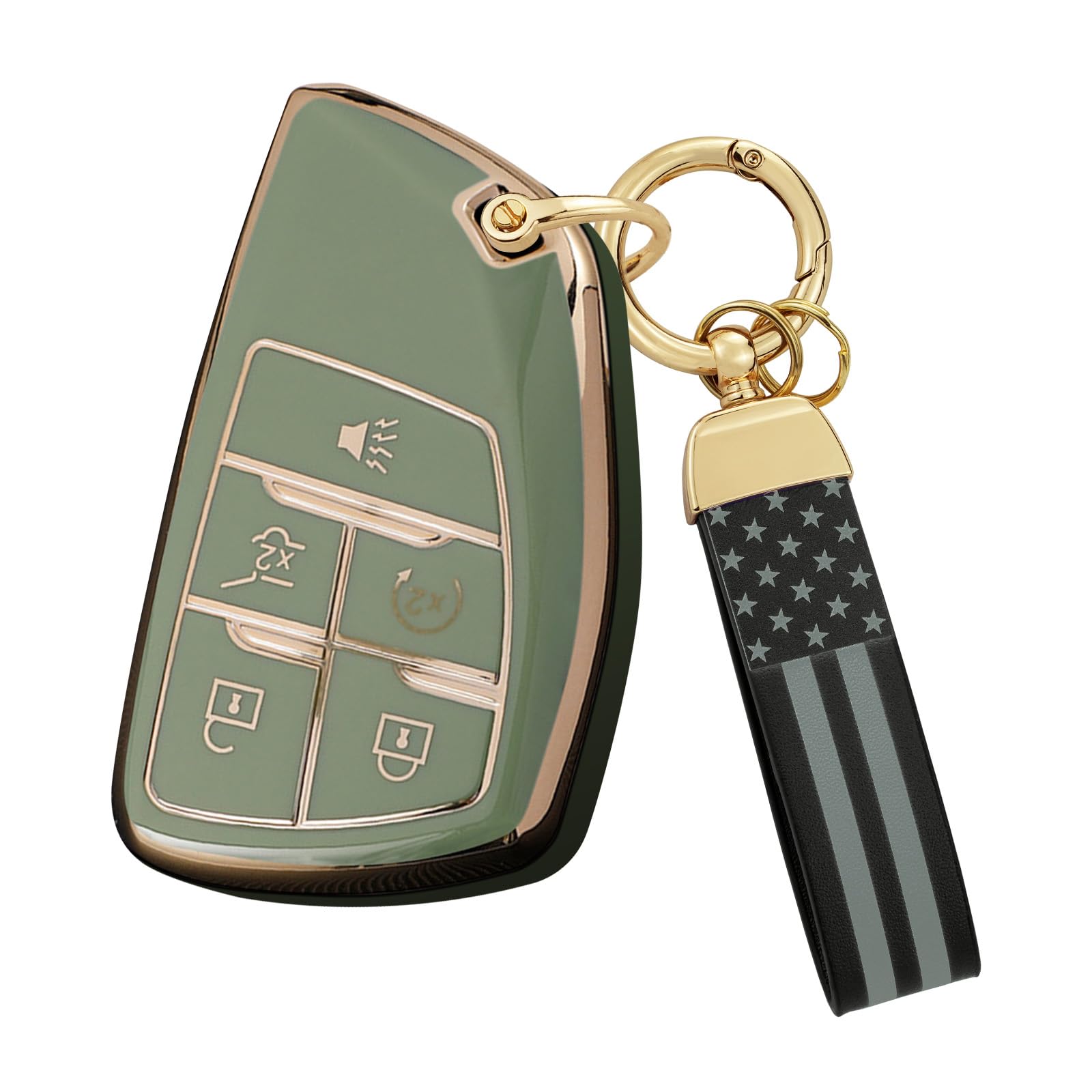 KUNIO TPU Car Key Fob Cover Case Fit for Suburban Cadillac GMC