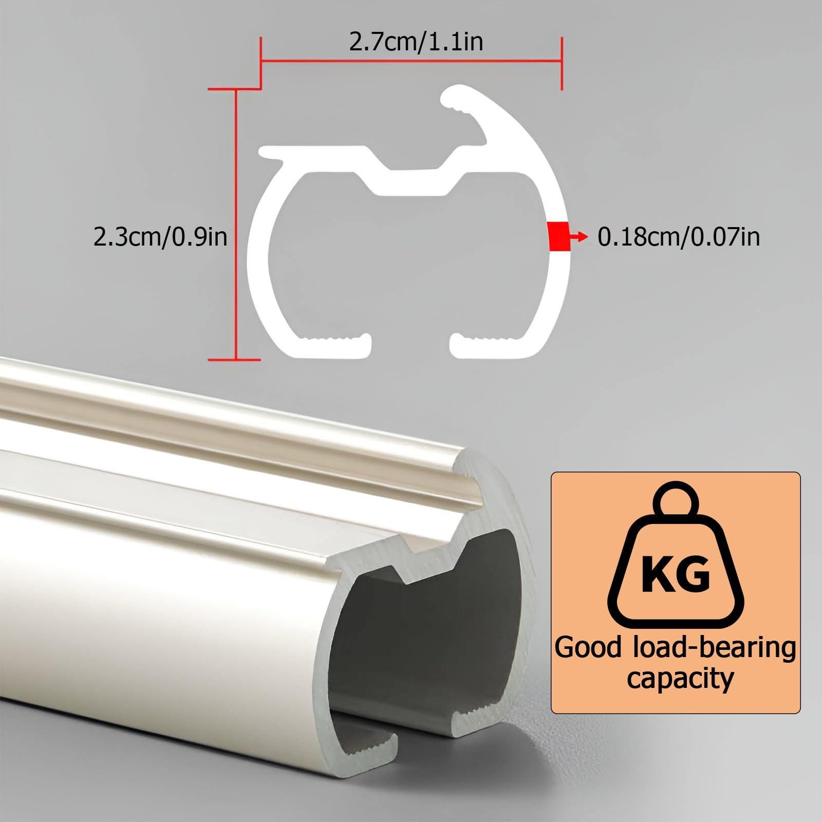 Unsichtbare Vorhangschiene Gardinenschiene für Decken- Oder Wandmontage Raumteiler Duschvorhangstange Aluminium Gardienenstangenset für Balkon Facile à Installer(Apricot,480cm(4 * 120cm))