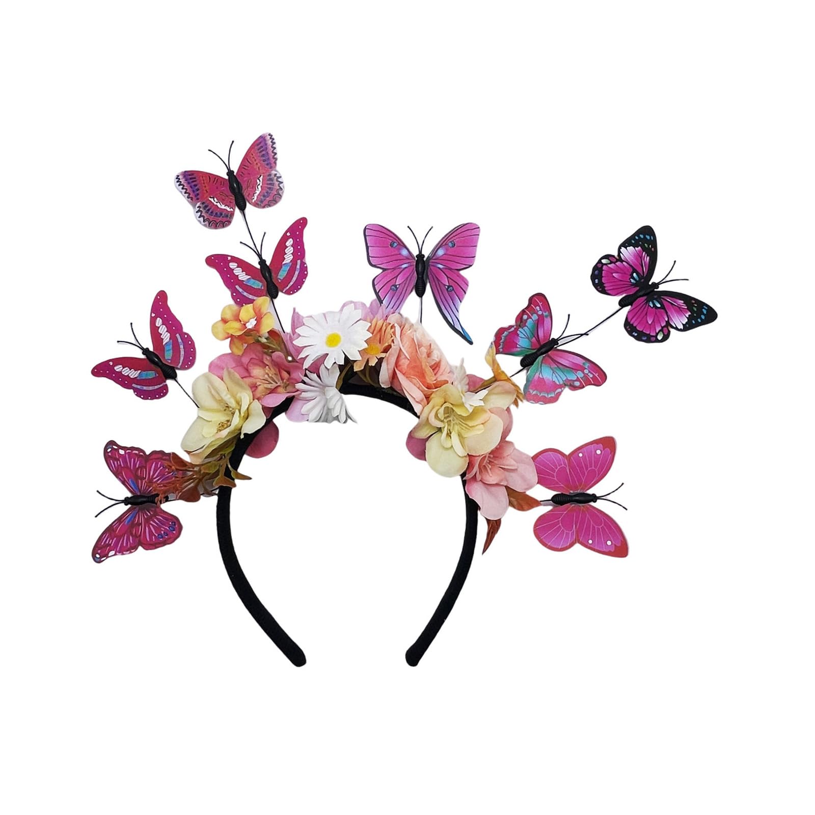 Fentency Adjustable Butterfly Flower Headpiece Ethnic Party Hairhoop For TeaParties Halloween Costume Special Event
