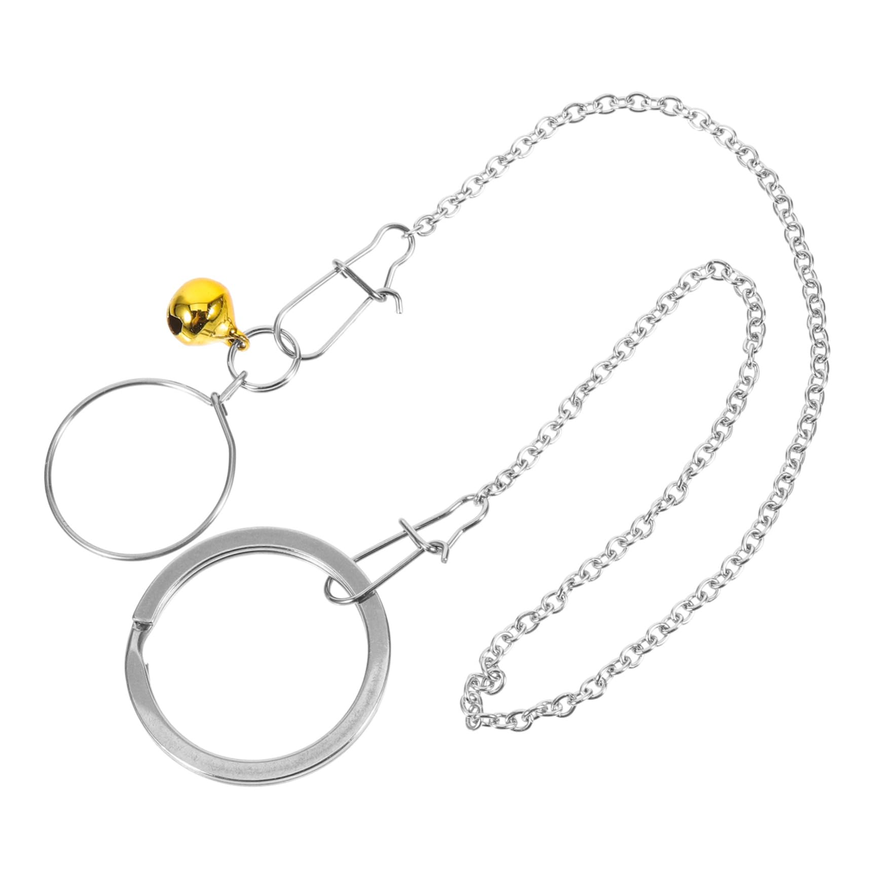 VANZACK 2 Sets Parrot Collar with Training Leash Bird Harness Chain Metal Bird Collar