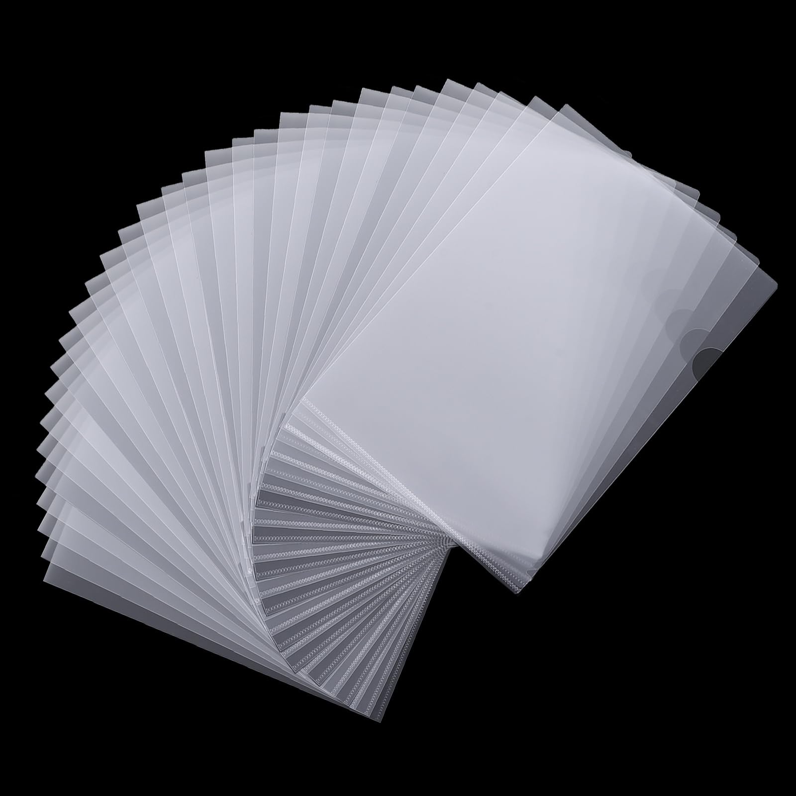 Lot de 200 pochettes transparentes A4 en plastique transparent 100 microns, poches ouvertes sur le dessus et sur le côté en polypropylène avec découpe pour le pouce, pochettes en plastique