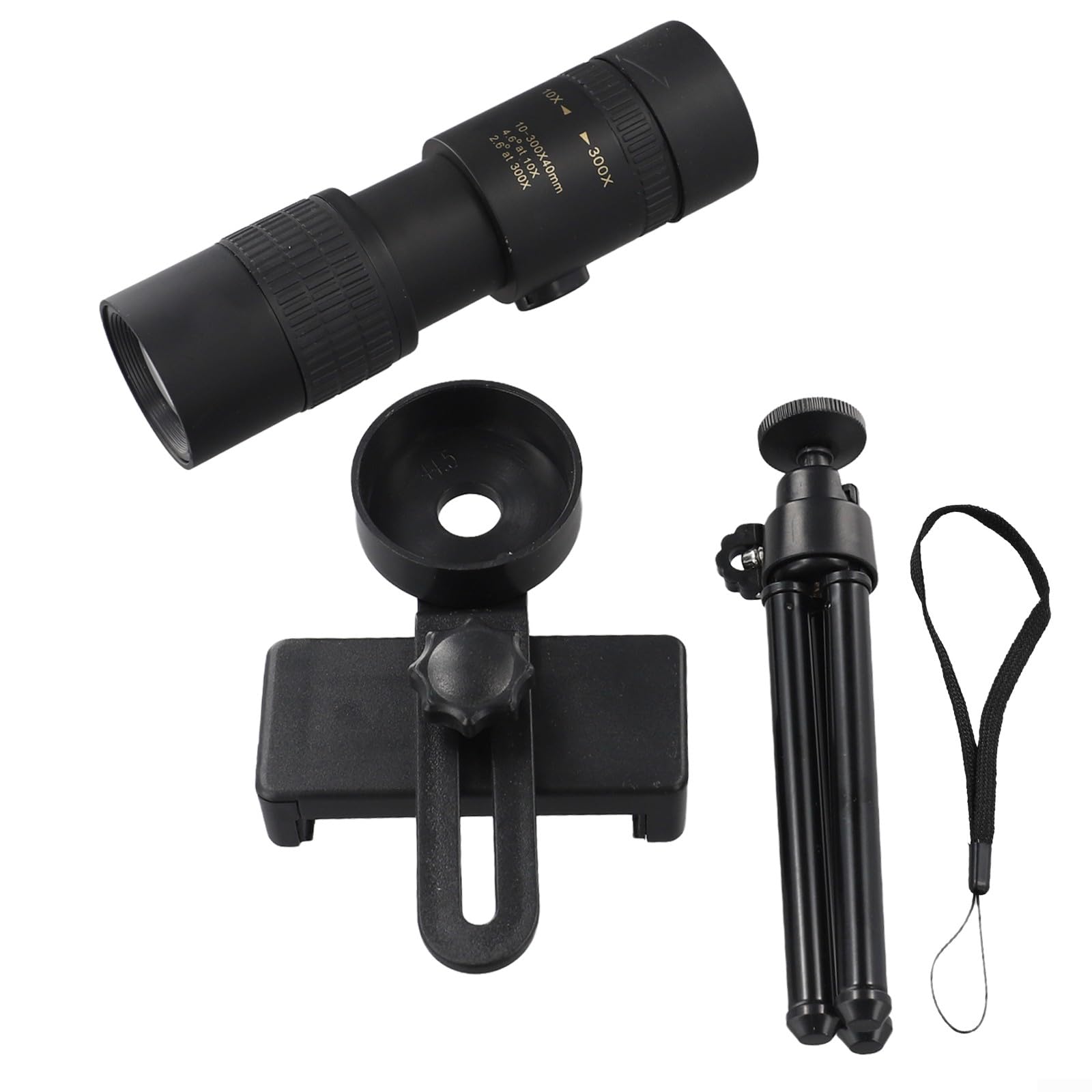 Monoculaire Zoom 10-300x,Telescope Monoculaire Vision Nocturne à Faible luminosité, pour Le Camping Randonnée et l'observation de la Nature (Ensemble)