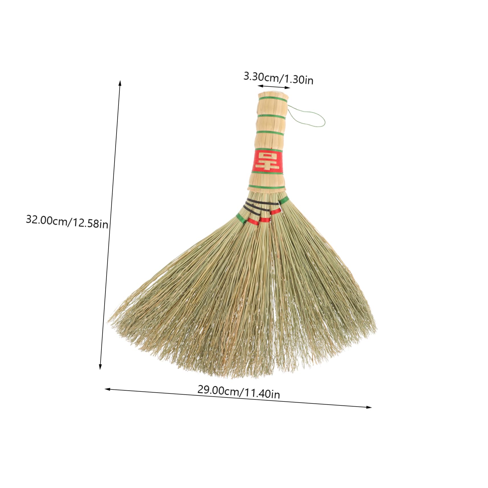 Healeved Desk Cleaning Broom Pet Waste Broom Miniature Dustpan and Brush Natural Straw Broom Hand Handle Broom Hand Whisk Broom Dusting Brush Compact Dustpan and Brush Sorghum Grass