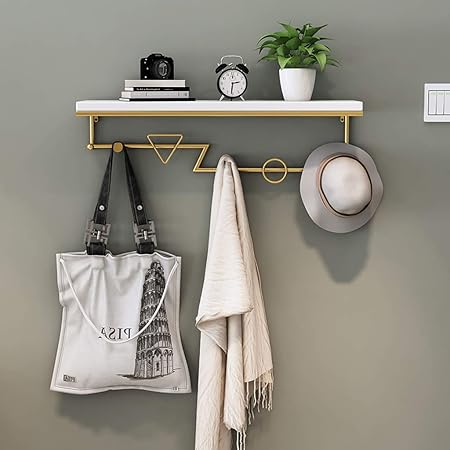 YQ&TL Perchero Montado En La Pared Dorado Minimalista Sombrero Bolsa Llave Abrigos Ganchos Toallero Baño Entrada Porche Dormitorio Organizador ...
