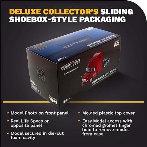 Miniatura 6 de Freightliner Cascadia Sleeper Cab Truck Tractor Red 150 Modelo Diecast Masters 71029