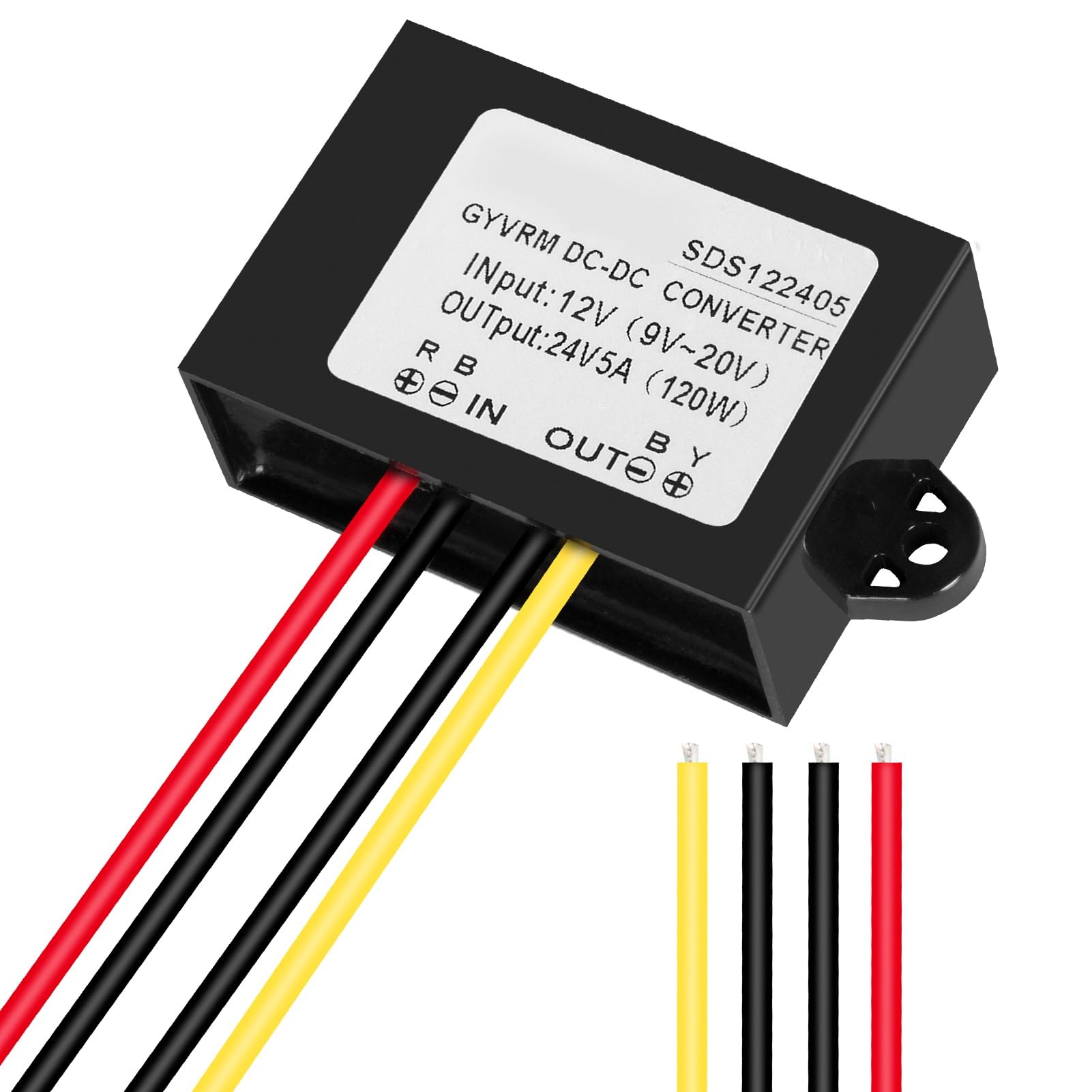 DEWIN 12V auf 24V Spannungswandler, DC-Boost-Wandler DC-DC-Leistungswandler 12V auf 24V 5A Boost-Modul 120W Step-Up-Modul Spannungsregler