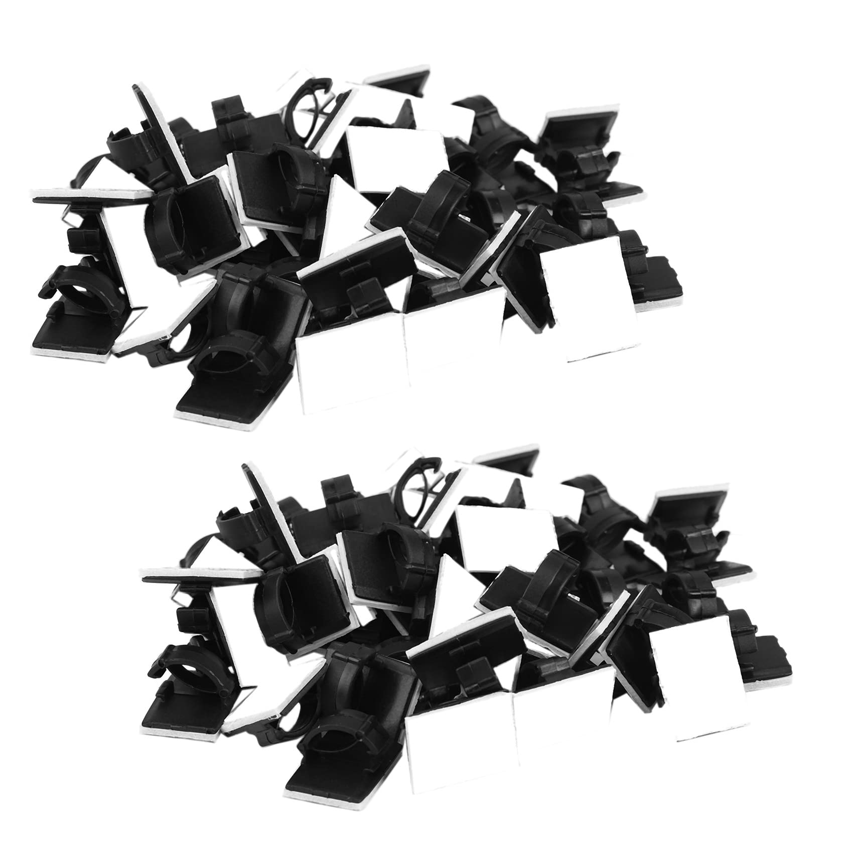 Lklncxc One Color Cable Ties 100 Pcs. Self Adhesive Cable Clamp Plastic Rectangular Tie Quick Wire Management Holder