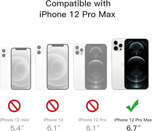 Miniatura 2 de JETech Funda magnética para iPhone 12 Pro Max de 6.7 pulgadas, compatible con carga inalámbrica MagSafe, a prueba de golpes, parte trasera
