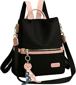 Mochila Feminina Grande Antfurto Impermeável Reforçada Escolar Trabalho Faculdade Bolsa Mulher Passeio Casual Ajustável Com Pingente Alça Transversal e Costas