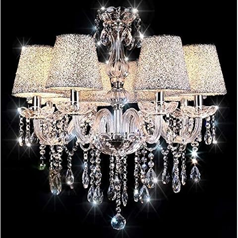 Dadado Crystal Chandelier with RGB Lampshade Cover