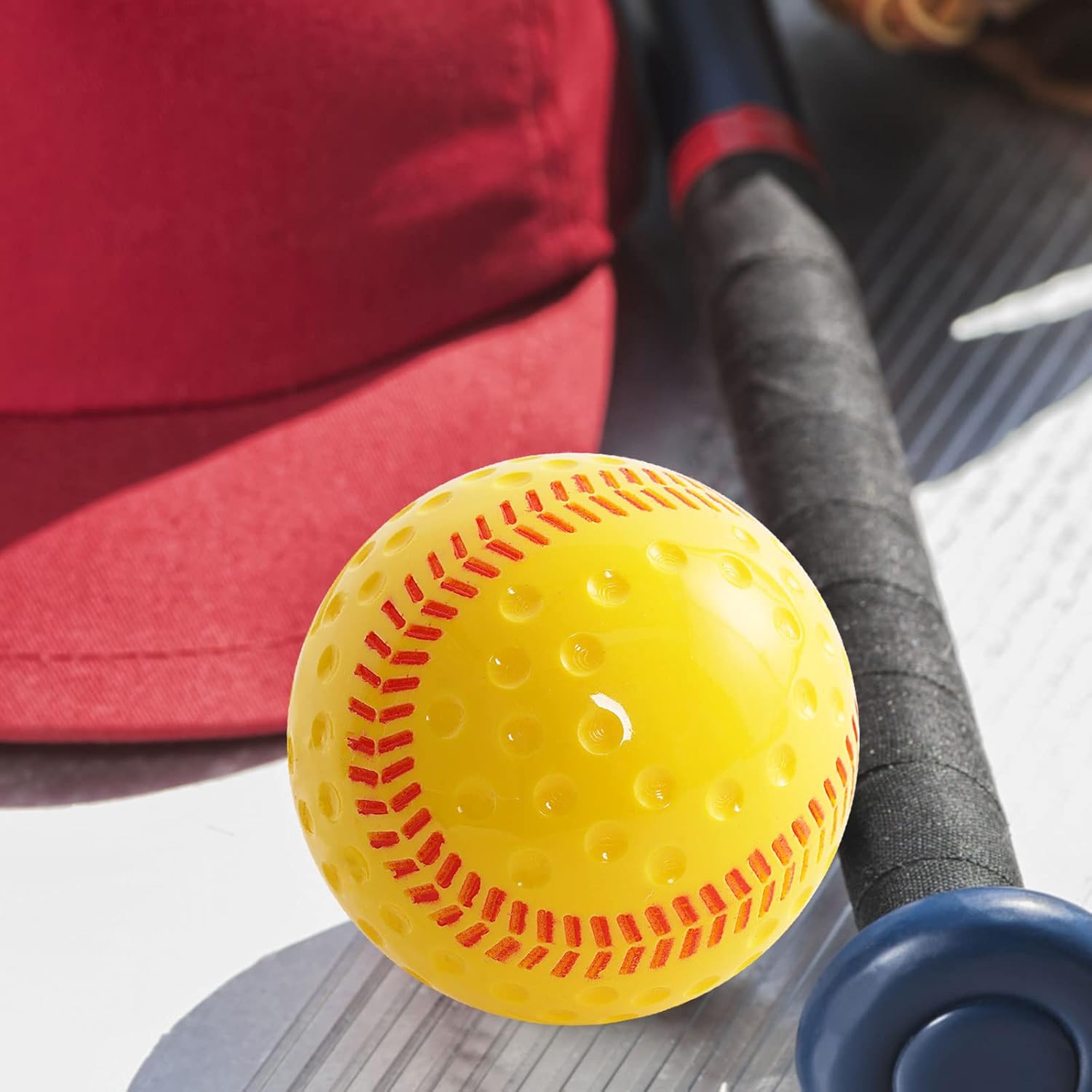 Baseballs 12 Pack Dimpled Baseballs, 9-Inch Pitching Machine Balls for Hand-Eye Coordination, Hitting and Fielding Practice