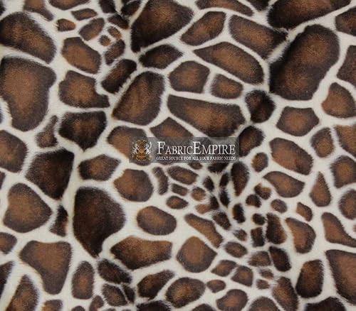 Miniatura 2 de Velboa - Tela de piel sintética, jirafa, color marrón, 60 pulgadas de ancho, vendido por The Yard