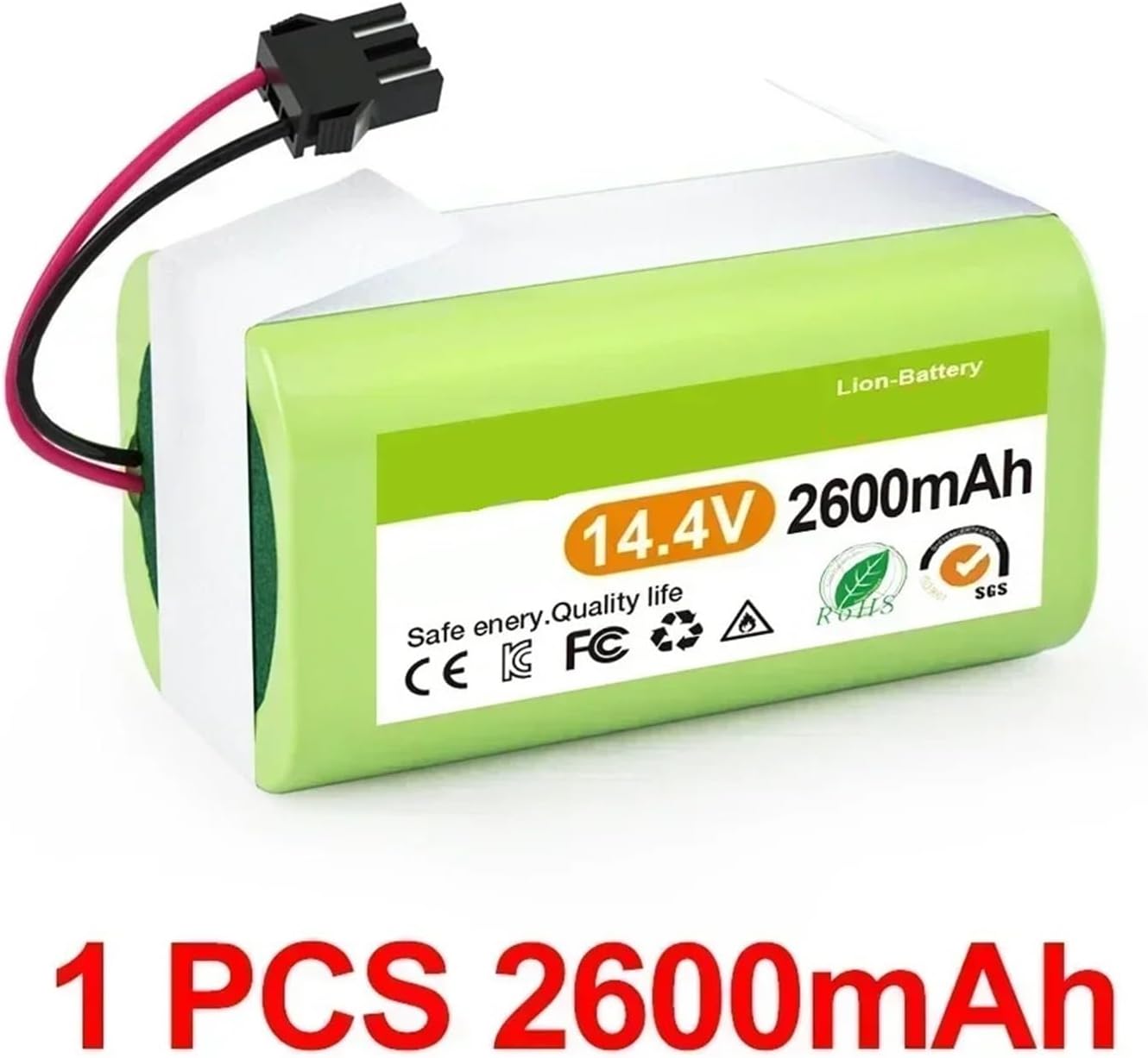 14.4V Vacuum Cleaner Battery, Compatible With Conga, 950 990 1090 1790 1990, Compatible With Deebot, N79S N79 DN622, Compatible With Eufy, Robovac 11S 12 X500,Part(2600mAh)
