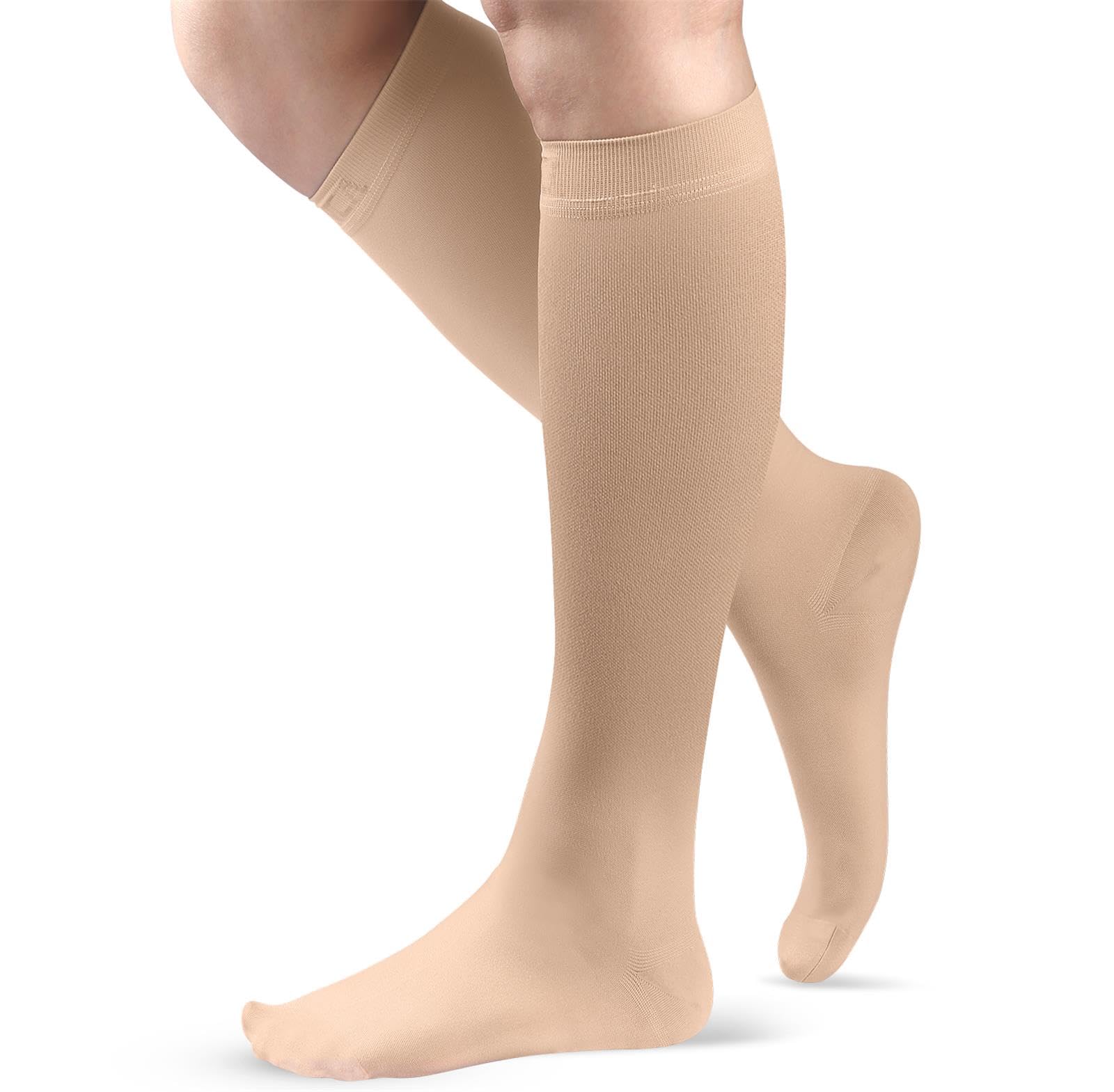 Photo 1 of NEENCA 20-30mmHg Medical Compression Socks for Circulation, Edema, Swelling, Varicose veins, Recovery (Skin, Large)