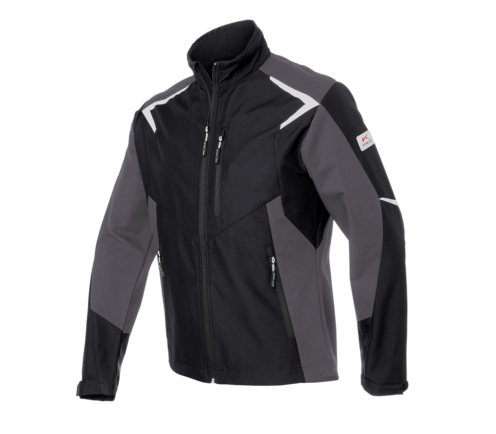 KÜBLER BODYFORCE kurtka softshell – wiatroszczelna i wodoodporna kurtka robocza z elementami stretchowymi, czarny/antracytowy, L