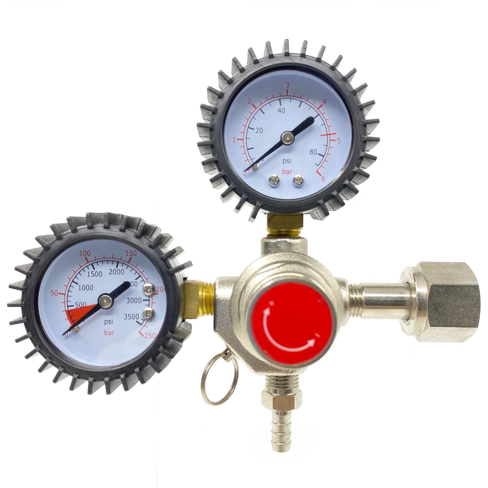 Riduttore di pressione per co2, riduttore di pressione CO2, professionale, riutilizzabile, due quadranti, tipo a due vie, riduttore di pressione per birra macchina, birra, impianto per birra