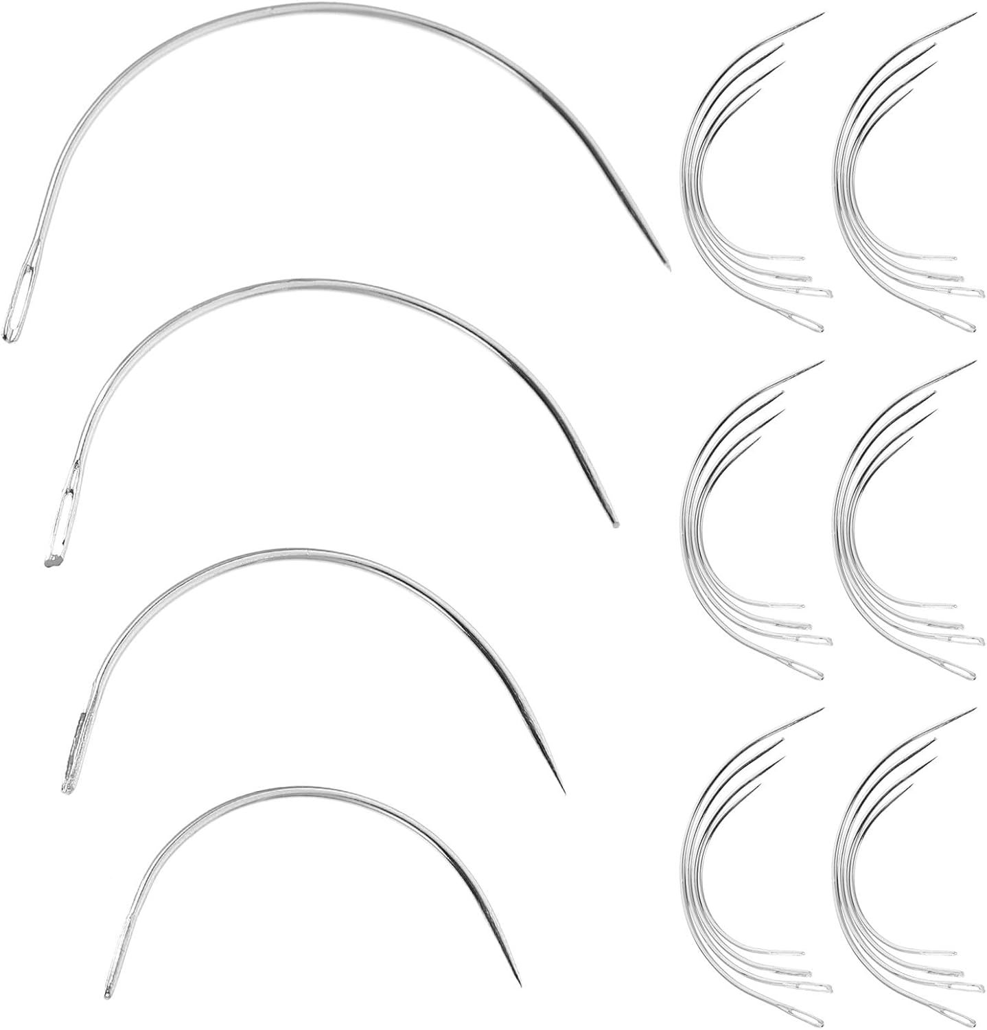 Curved Big Eye Weaving Sewing Needle Set 4 Sizes 2.0 2.5 3 3.5