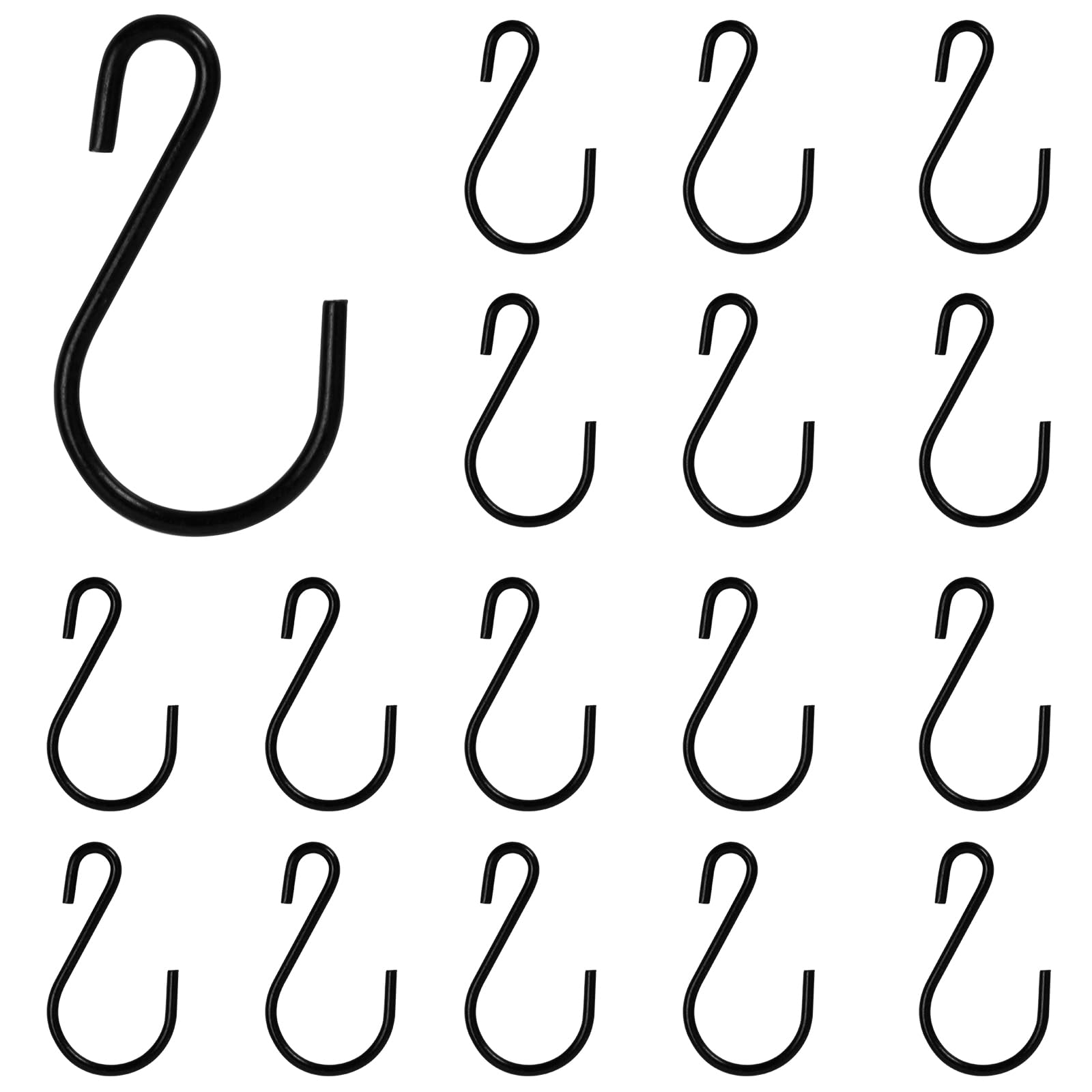100 Ganci A S In Acciaio Nero - Mini Ganci Per Cucina, Bagno, Camera E Ufficio, Senza Forare - Foto 7