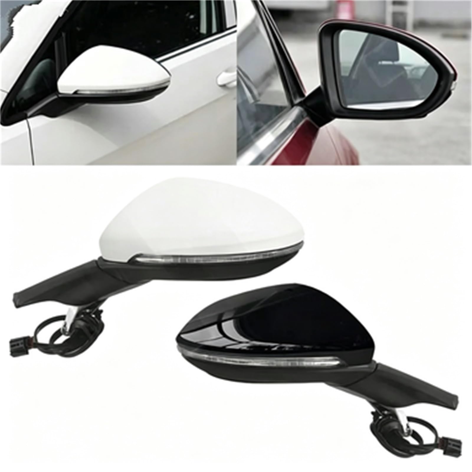 Garniture extérieure Ensemble Rétroviseur Électrique Pliant Pour Voiture Réglage Du Chauffage Pour Golf 7 MK7 2014 – 2016(Style 1 left 9 Wire)