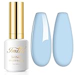 Imtiti Pastel Gel Nail Polish, 1 Pcs 0.5 Fl Oz Pastel Blue Gel Polish Soak Off LED U V Nail Gel Polish Spring Summer Easter Gel Nail Polish DIY Nail Art Starter Manicure Salon Gel Nail Kit