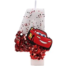 Car Number 4 Candle, Cartoon Character Cake Topper, Perfect for Themed Birthday Party Decor 4