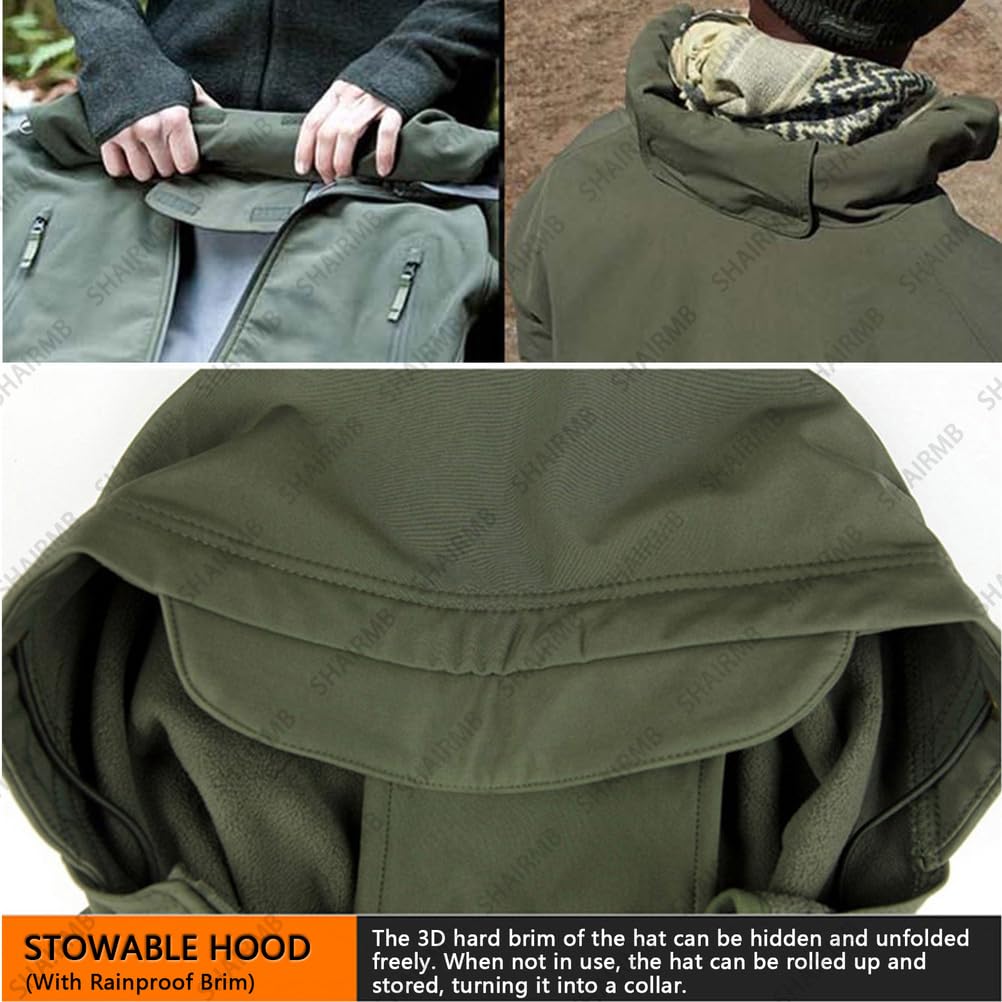 Trajes Militares De CaparazóN Blando, Conjunto De Ropa De Caza con Camuflaje Militar, Conjuntos De Trajes De Combate Militares Impermeables, Chaqueta Y PantalóN TáCticos