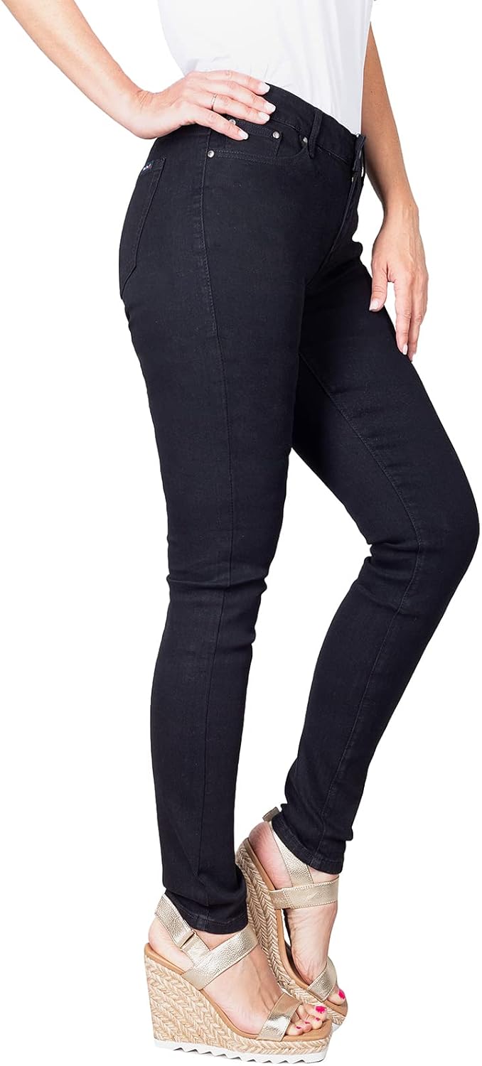 2LUV Women's Stretchy 5 Pocket Skinny Jeans Black 17 - Image 5