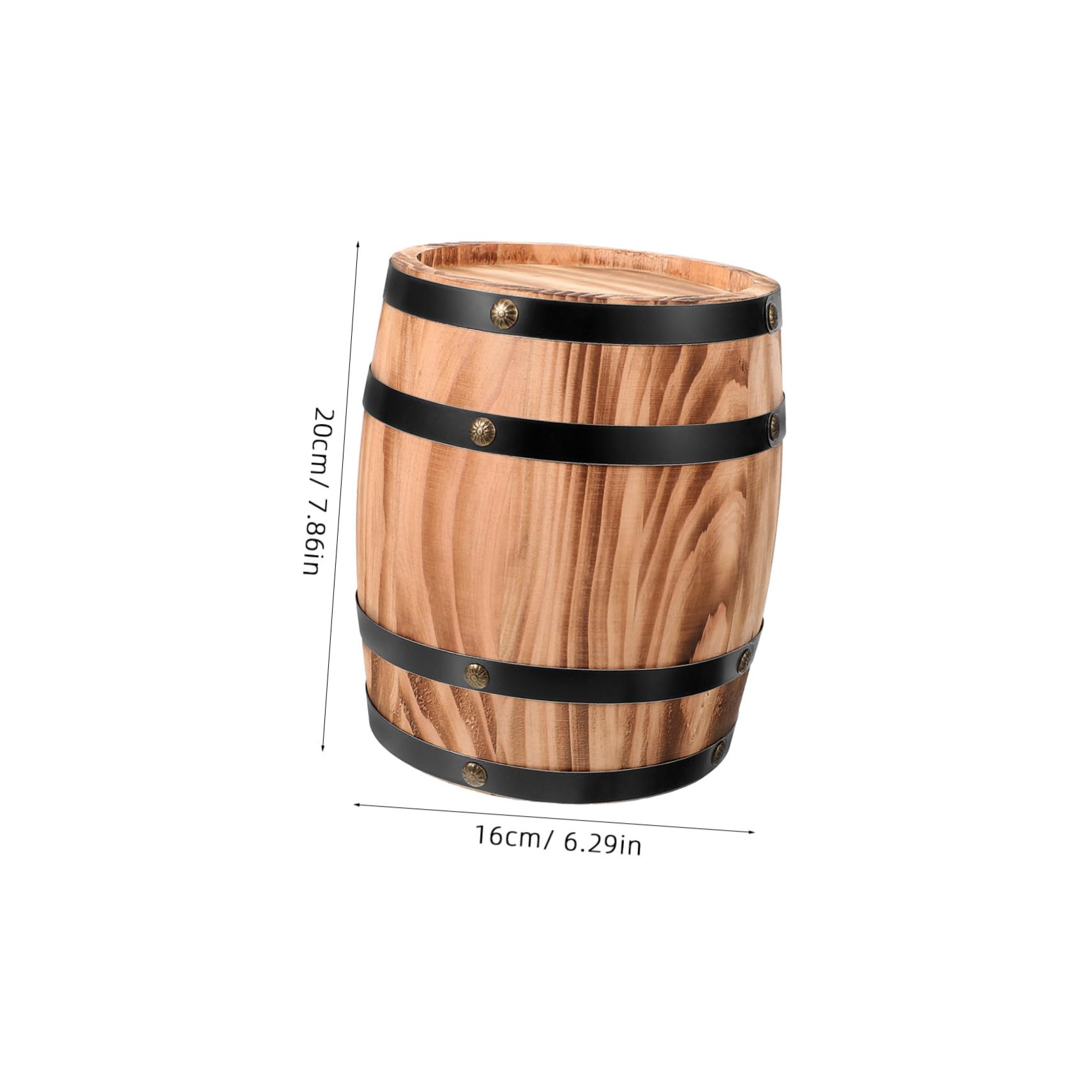 HOMOCONO Rustic Wine Barrel Decor Oak Aging Barrel Vintage Container Home Commercial Decor