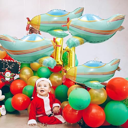 Miniatura 2 de Globos de helio de avión de transporte de dibujos animados 4D de 24 pulgadas, globos de helio para niños y niñas, suministros de fiesta, decoración