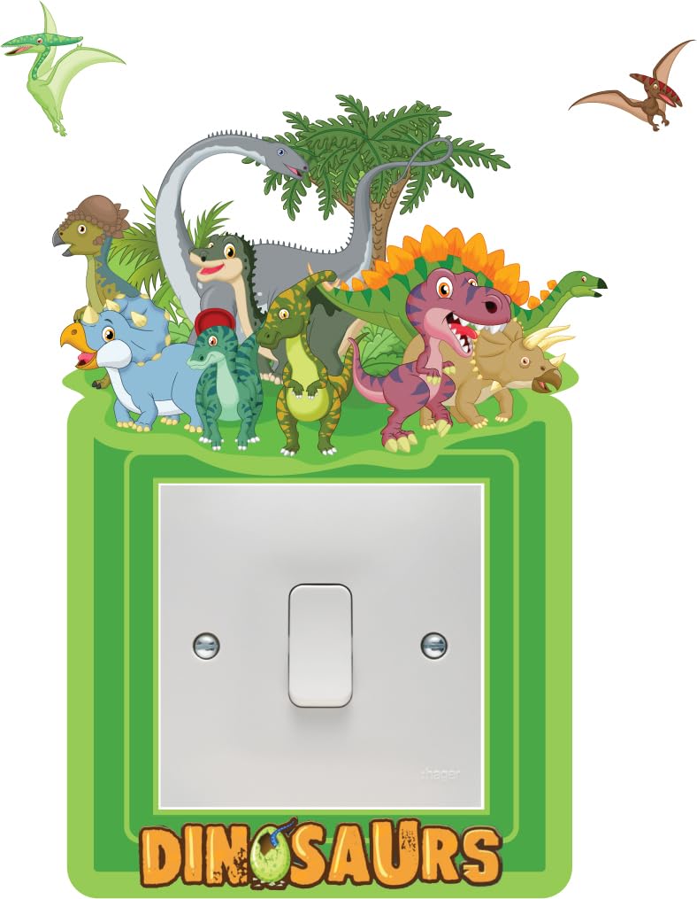 Dinosaur Light Switch Surround Art Vinyl Wall Stickers Children's Bedroom