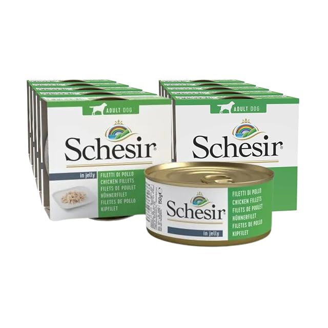 Schesir Dog Jelly Gallinas filetear (Pack de 10, 10 x 150 g)