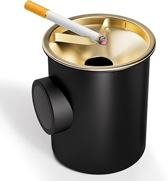 Magnetic Ashtray for Patio, Outdoor Ashtrays with Lid, Portable Magnet Ash Tray Odorless for Patio Outside Home Indoors Table Decor