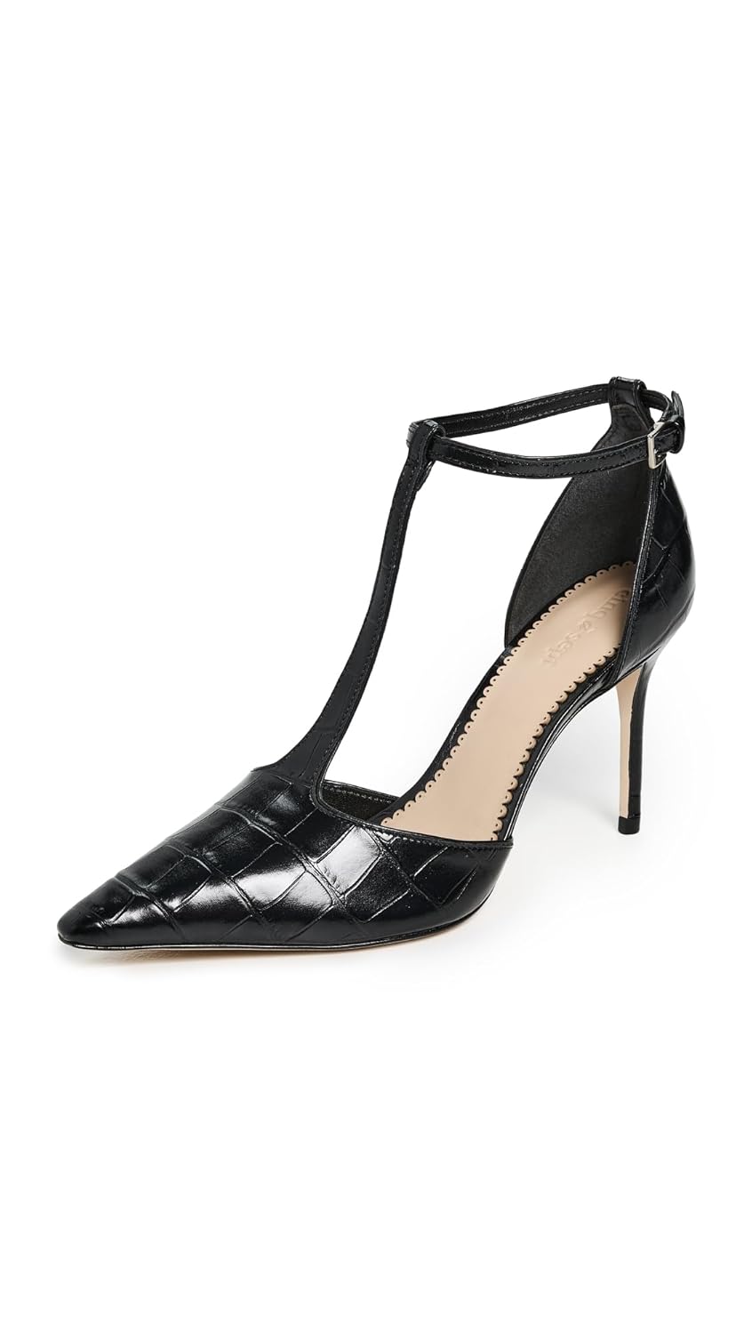 Cinq Sept Womens Clara Croco T Strap Pumps